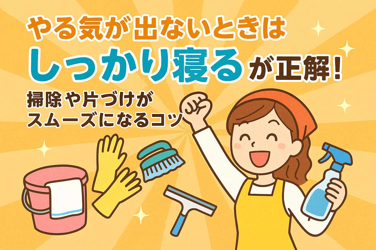 やる気が出ないときは“しっかり寝る”が正解！掃除や片づけがスムーズになるコツ